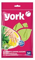 картинка Перчатки YORK резиновые с экстрактом Алоэ (M) 092150 от магазина Tovar-RF.ru