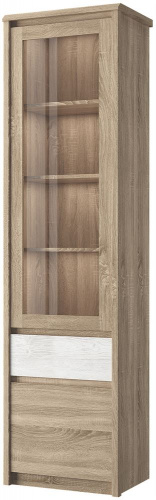 картинка Шкаф с витриной АНРЭКС SOMMA Шкаф с витриной 1V1D1S, цвет дуб сонома/сосна каньон (3 уп) от магазина Tovar-RF.ru