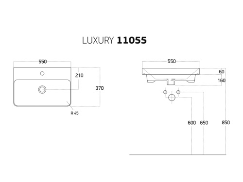 картинка Умывальник LUXURY 55 (mini) от магазина Tovar-RF.ru фото 3