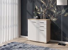 картинка Комод НК-МЕБЕЛЬ FUN комод КД-2 Дуб Сонома/Белый 71336956 (1 кор.) от магазина Tovar-RF.ru