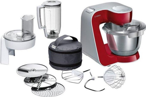 картинка кухонный комбайн bosch mum58720 1000вт красный/серебристый от магазина Tovar-RF.ru