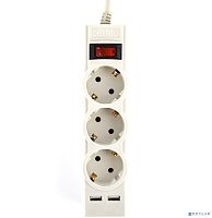 картинка Сетевой фильтр PERFEO (PF_E1642) "POWER-S", 5,0м, 3 розетки 10А, 2USB, 2500 Вт, двойная защита, серый от магазина Tovar-RF.ru