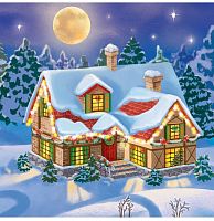 картинка набор рыжий кот алмаз.мозаика (блест.) 20х20 см, с подр., с полн.заполн. (29 цв.) новогодний домик нд-5847 пп-00208488 от магазина Tovar-RF.ru