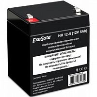 картинка exegate ex285949rus аккумуляторная батарея hr 12-5 (12v 5ah 1221w, клеммы f1) от магазина Tovar-RF.ru