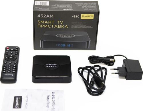 картинка приставка смарт тв atom-432am (android tv box), amlogic s905w2, 4/32gb, вт, дисплей, аtom аtomevolution аtomevolution atom-432am, 4/32gb от магазина Tovar-RF.ru