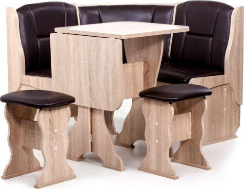 картинка Кухонный уголок БИТЕЛ Кухонный уголок "НАРЦИСС" -ОДНОТОН (ДУБ СОНОМА, Борнео умбер, ВЕНГЕ ) БИТЕЛ НАРЦИСС-ОДНОТОН. Кухонный уголок Дуб Сонома/Борнео Умбер (7 пак.) от магазина Tovar-RF.ru