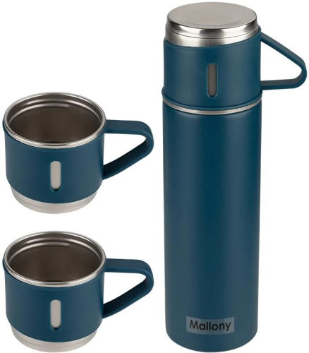 картинка набор: термос + термокружки mallony festa, 0,5 л (3 кружки), синий (106055) mallony набор: термос + термокружки festa, 0,5 л (3 кружки), синий (106055)от магазина Tovar-RF.ru