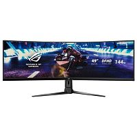 картинка asus lcd 49" xg49vq rog strix черный {va hdr freesync2 curved 3840x1080 4ms 144hz, 178°/178°, 450cd/m, 3000:1, displayport1.2 hdmi2.0x2 5wx2} [90lm04h0-b01170] от магазина Tovar-RF.ru