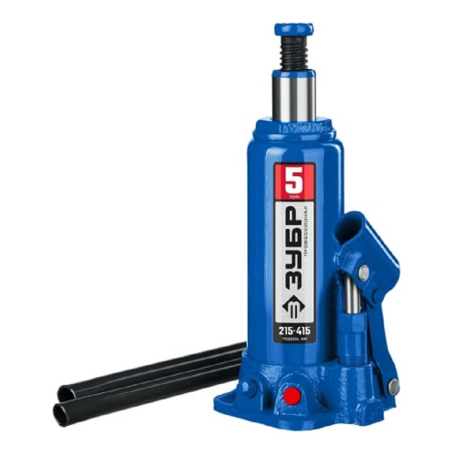 картинка зубр  5 т, 215 - 415 мм, бутылочный гидравлический домкрат, профессионал (43060-5) от магазина Tovar-RF.ru