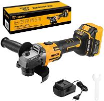 картинка Углошлифовальная машина бесщеточная DEKO DKAG-125, 20В, 1*4.0Ач 083-1063 DEKO DKAG-125, 20В, 1*4.0Ач 083-1063 от магазина Tovar-RF.ru
