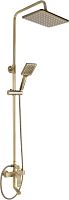 картинка Стойка душевая со смесителем GFMARK 5075 Смеситель + стойка душевая "тропический душ" с двумя лейками под состаренную БРОНЗУ от магазина Tovar-RF.ru