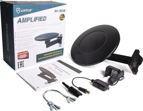 картинка антенна комнатная antop av-9018 dvb-t2 и дмв+мв+fm активная от магазина Tovar-RF.ru