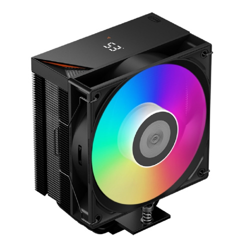 картинка кулер для процессора/ pccooler rt500  digital argb bk (240w, 4-pin pwm, led temp., 152mm, al/cu, 5x6mm, argb, 1x120mm, 73.32cfm, 34.9dba, 2200rpm, s: 1851/1700/1200/115x, am5/am4, black) от магазина Tovar-RF.ru