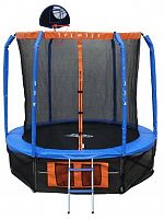 картинка спортивный инвентарь ecos bs8ft-3 батут 8" с сеткoй, лесенкой и баскетбольным кольцом (010364)от магазина Tovar-RF.ru