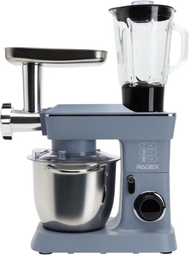картинка кухонный комбайн 14 в 1 ragex r112, 4.5л, 1300вт, цвет: 418 (ледяной голубой), китай ragex r112-418 от магазина Tovar-RF.ru