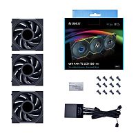 картинка lian li g99.12tllcd3b.r0 комплект вентиляторов (3шт.) uni fan tl lcd 120 black /12tllcd3b/ 120х125х28мм (1.6” lcd дисплей, pwm, argb, 200-1900 об/мин, 27dba)  от магазина Tovar-RF.ru