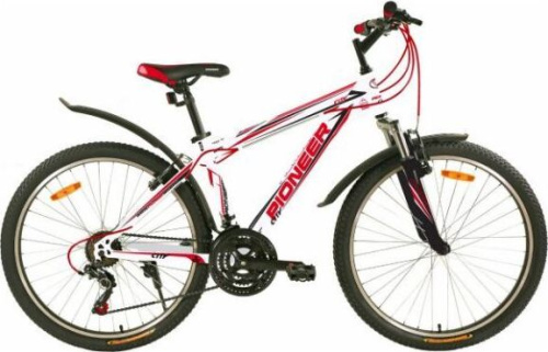 картинка велосипед pioneer city 26"/16" white-black-redот магазина Tovar-RF.ru