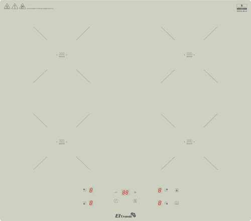 картинка варочная панель eltronic (88-35) 4 конфорки индукционная серо-зеленая от магазина Tovar-RF.ru