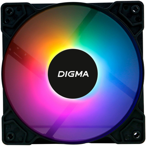 картинка вентилятор digma dfan-frgb1 rgb 120мм черный 3-pin 4-pin (molex)ret от магазина Tovar-RF.ru