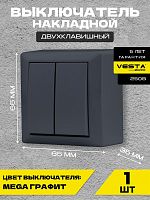 картинка Выключатель VESTA-ELECTRIC (FVK030201GRA) Mega ,графит от магазина Tovar-RF.ru