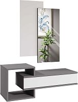 картинка Модульная мебель МЕБЕЛЬ-КОМПЛЕКС ЛАЙТ Туалетный столик с зеркалом Серый шифер / Белый/МК (1 кор.) от магазина Tovar-RF.ru