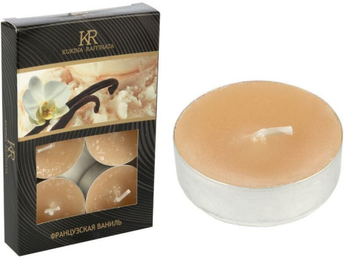 картинка KUKINA RAFFINATA Свеча ароматическая чайная малая 6 шт. Французская ваниль (арт.202812) (007913) KUKINA RAFFINATA 202812 (007913) от магазина Tovar-RF.ru