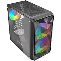 картинка powercase mistral micro a3b argb, tempered glass, 2x 140mm argb pwm+1x 120mm argb pwm, чёрный, matx  (cmmab-a3-v2) от магазина Tovar-RF.ru