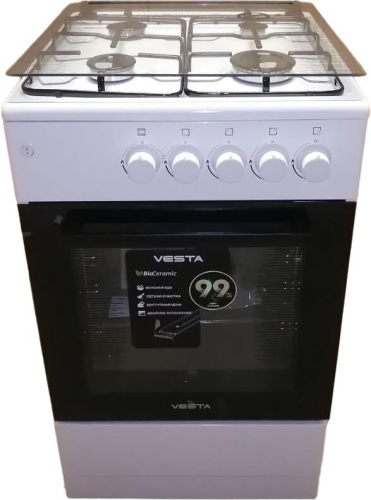 картинка плита газовая vesta bergamo vgg 50 10-g с гк дух белый ex от магазина Tovar-RF.ru