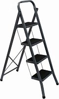 картинка Стремянка ZALGER 9910-4 Jet Black 4 cт с ковриком сталь от магазина Tovar-RF.ru
