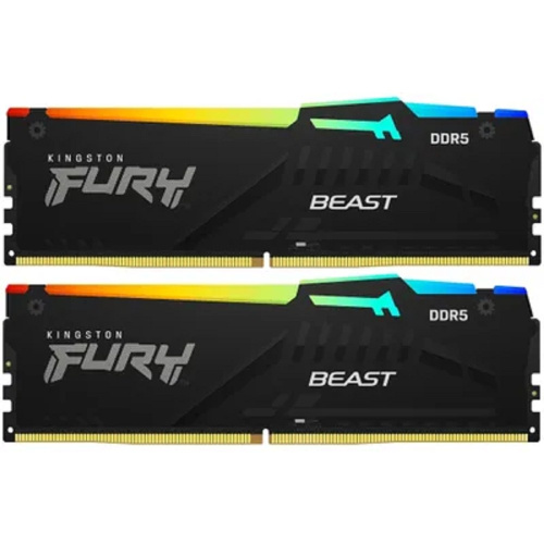 картинка kingston ddr5 dimm 64gb kit 2x32gb (kf560c30bbeak2-64) fury beast rgb expo от магазина Tovar-RF.ru