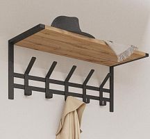 картинка Вешалка настенная ЗМИ Торонто 21Д с полкой черная ВСПТ21Д Ч ЗМИ Торонто 21Д с полкой черная ВСПТ21Д Ч от магазина Tovar-RF.ru