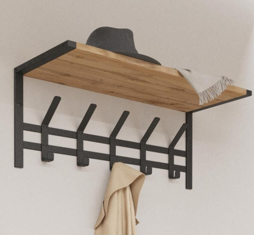 картинка Вешалка настенная ЗМИ Торонто 21Д с полкой черная ВСПТ21Д Ч ЗМИ Торонто 21Д с полкой черная ВСПТ21Д Ч от магазина Tovar-RF.ru