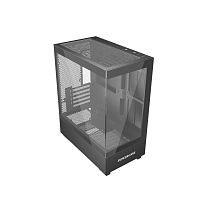 картинка powercase корпус vision micro, black, tempered glass, 4х 120mm 5-color fan, чёрный, matx  (cvbm-l4) от магазина Tovar-RF.ru