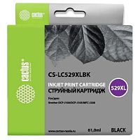 картинка cactus lc-529xlbk картридж струйный cactus cs-lc529xlbk черный для brother dcp-j100/j105/j200 (16.6мл) от магазина Tovar-RF.ru