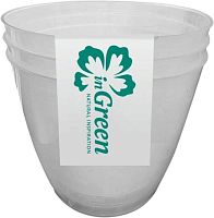 картинка Набор для рассады INGREEN IG604111999 горшки для пикирования 3шт., 1,4 л, прозрачный от магазина Tovar-RF.ru