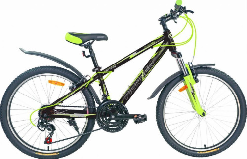 картинка велосипед pioneer captain 24"/12" black-lemon-silverот магазина Tovar-RF.ru