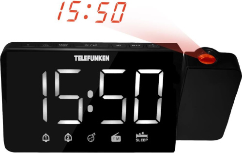 картинка Радиочасы TELEFUNKEN TF-1709(черный с белым) от магазина Tovar-RF.ru