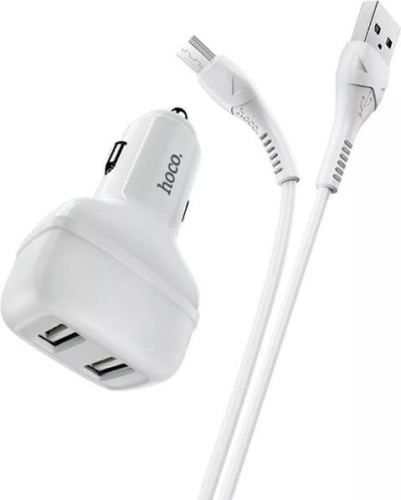 картинка азу hoco (6931474727763) z36 white азу 2usb 2.4a для micro usb от магазина Tovar-RF.ru