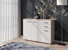 картинка Комод НК-МЕБЕЛЬ FUN комод КД-3 Дуб Сонома/Белый 71336957 (1 кор.) от магазина Tovar-RF.ru