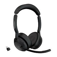 картинка jabra 25599-999-899наушники с микрофоном jabra evolve2 55, link380c ms stereo черный накладные bt оголовье (25599-999-899) от магазина Tovar-RF.ru