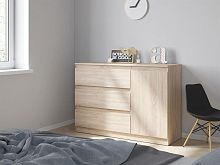 картинка Комод НК-МЕБЕЛЬ STERN комод Т-7 (16 мм) 3-я-1д Дуб Сонома 72676284 (2 кор.) от магазина Tovar-RF.ru