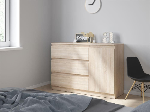 картинка Комод НК-МЕБЕЛЬ STERN комод Т-7 (16 мм) 3-я-1д Дуб Сонома 72676284 (2 кор.) от магазина Tovar-RF.ru