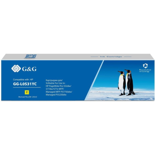 картинка картридж струйный g&g gg-l0s31yc 976yc желтый (245мл) для hp pw pro 577/552/ enterprise 556/586 от магазина Tovar-RF.ru