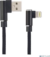 картинка кабель perfeo (i4315) usb a - lightning, 2.4a, угловой, черный, 1 м., light premium от магазина Tovar-RF.ru