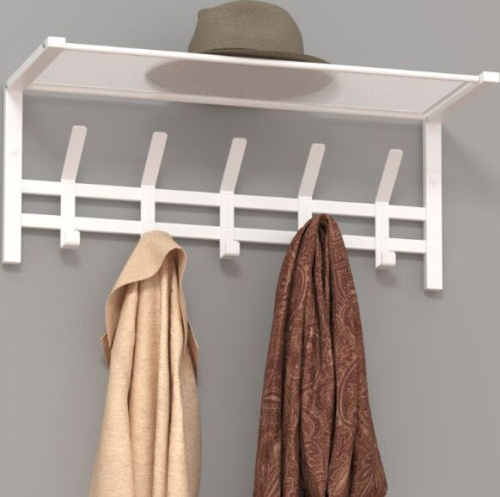 картинка Вешалка настенная ЗМИ Торонто 21 с полкой белая ВСПТ21 ЗМИ Торонто 21 с полкой белая ВСПТ21 от магазина Tovar-RF.ru