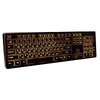 картинка dialog katana клавиатура kk-ml17u black  - multimedia, с янтарной подсветкой клавиш, usb, черная        от магазина Tovar-RF.ru