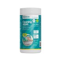 картинка DEFENDER Влажные чистящие салфетки CLN 30322  для экранов в тубе, 100шт. от магазина Tovar-RF.ru