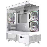 картинка powercase корпус vision micro s3w, tempered glass, type-c, 3x 120mm argb pwm fan, белый, matx  (cvmmsw-a3) от магазина Tovar-RF.ru