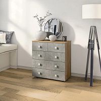 картинка Комод БИТЕЛ ЛОФТ-5 Дуб крафт золотой/ателье светлое БИТЕЛ ЛОФТ-5 Дуб крафт золотой/Бетон от магазина Tovar-RF.ru