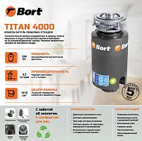 картинка измельчитель пищевых отходов bort titan 4000 от магазина Tovar-RF.ru